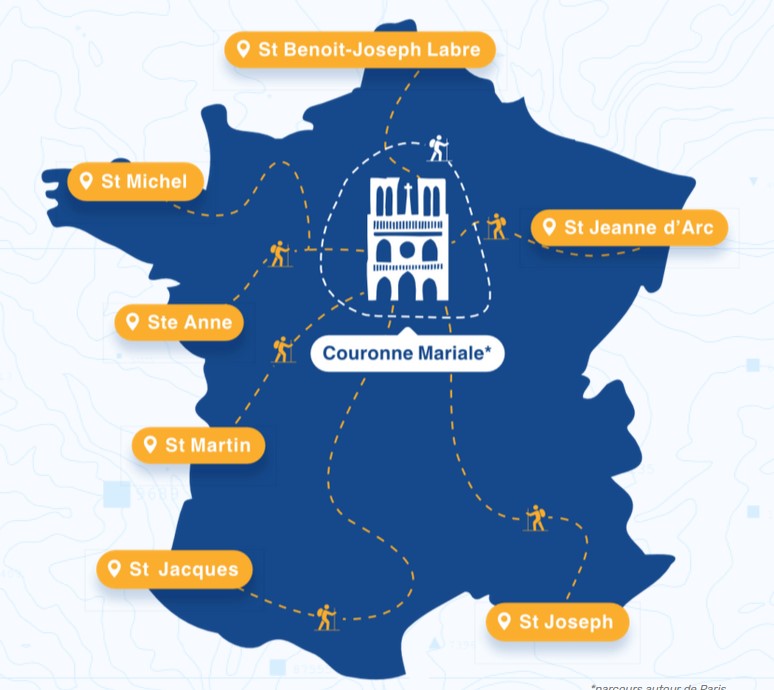 Les 7 routes – Marche – chants et prières vers ND de Paris