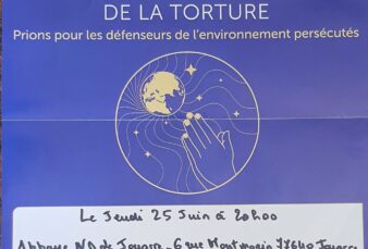 Veillée de prière à l&rsquo;abbaye ND de Jouarre le jeudi 25 juin à 20h00 « J&rsquo;agis pour les victimes de la torture » (ACAT)